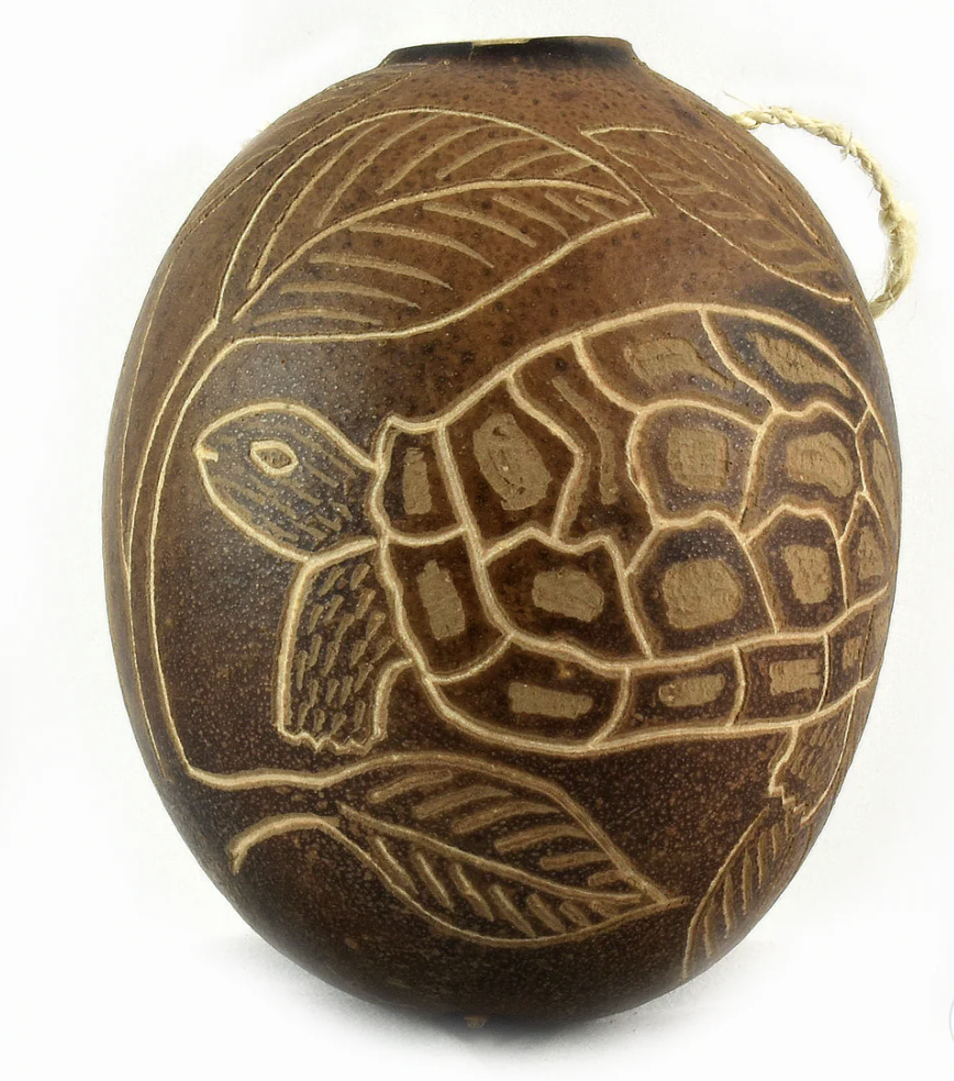 Carved gourd turtle ornament